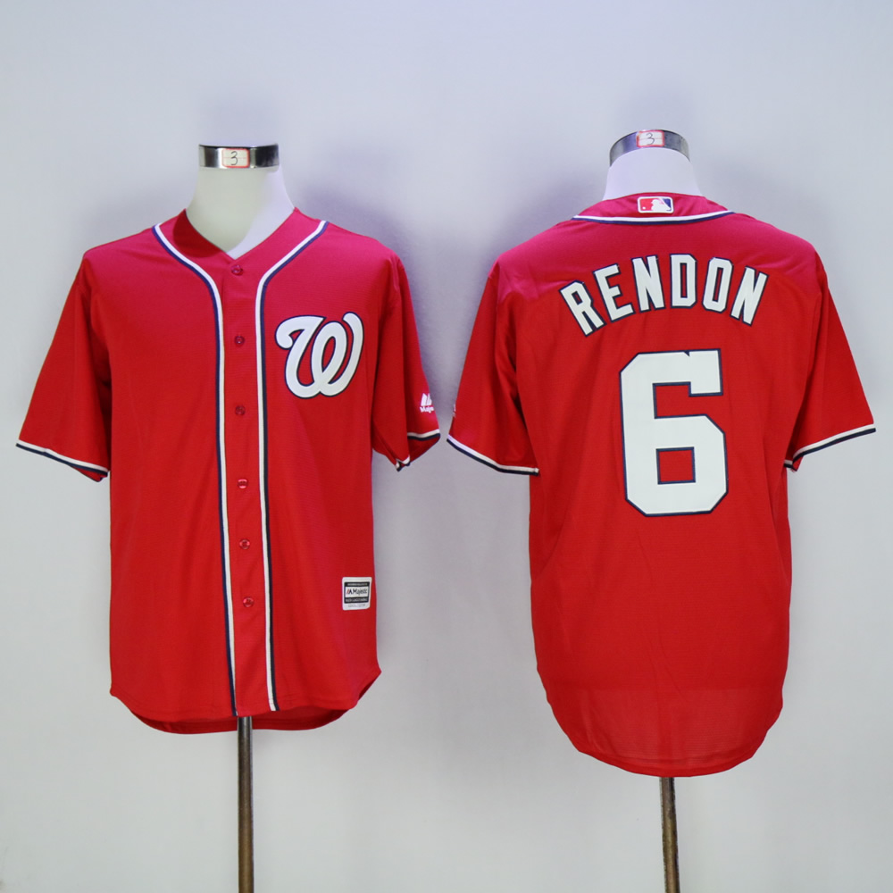 Men Washington Nationals #6 Rendon Red MLB Jerseys->washington nationals->MLB Jersey